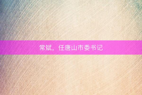 常斌,任唐山市委书记